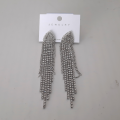 Elegant & Unique Design Earrings with Silver Tassels For Girls - Long Fashion Shiny Earrings Party Jewelry Gifts For Ladies & Womens. 