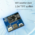 1 Piece WiFi Weather Clock ESP32-C3 1.54 Inch TFT Color Screen As Shown PCB Temperature & Humidity Display Multi-Functional Module. 