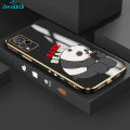 ZeroQiQi for Vivo V21 / V21 5G Back Cover Cartoon Panda Luxury 6D Plating Case Side Pattern Soft Silicone Square Phone Cases + Free Lanyard. 