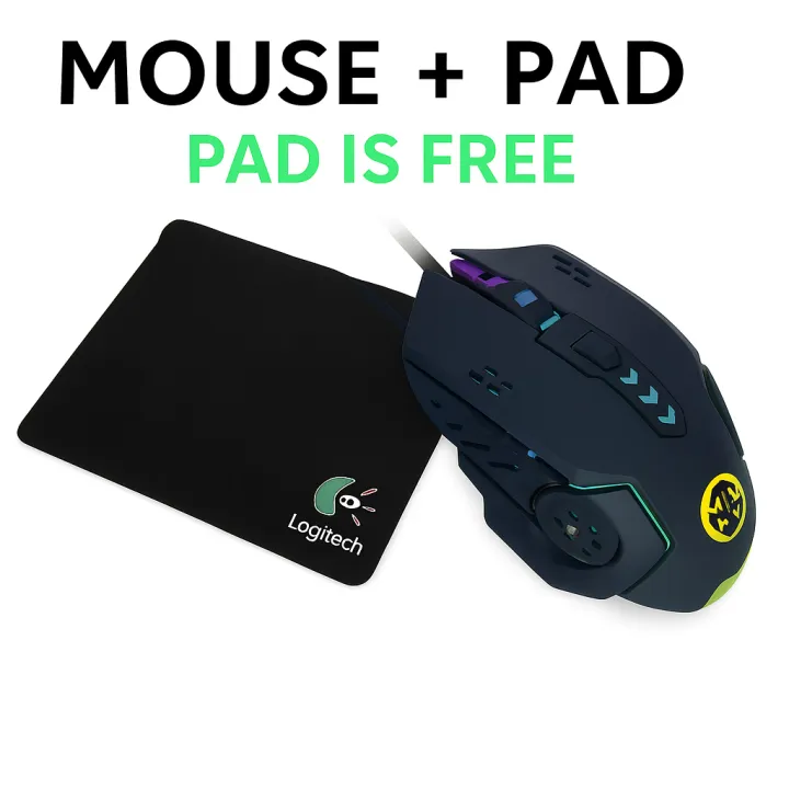 Limeide 6-Button Wired RGB Gaming Mouse with USB Side Buttons for PC ...
