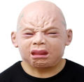 Releastic Scary Crying Human Face Mask Novelty Funny Crying Baby Mask Full Head Cosplay Latex Headgear Diy Props for Masquerade. 