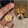 Personalized Pet Photo Disc Necklace For Women Tiny Cat dog Name Pendant Necklaces Custom Animal 316L Stainless Steel Jewelry. 