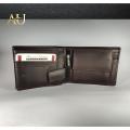 Genuine Leather Men's Zipper Coin Purse Cow Leather Wallet For Men Tri-fold Wallet Clasp Black Brown Coffee. 