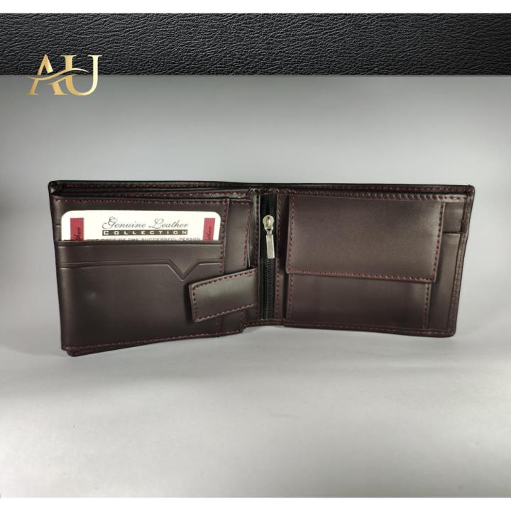 Genuine%20Leather%20Men's%20Zipper%20Coin%20Purse%20Cow%20Leather%20Wallet%20For%20Men%20Tri-fold%20Wallet%20Clasp%20Black%20Brown%20Coffee%20-%20Image%202