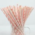 Party handmade children's white color paper straws 100 disposable degradable net red environmental protection. 