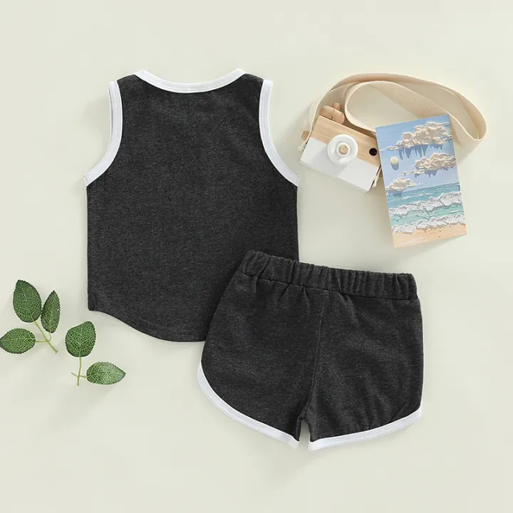 Baby%20Boys%20Tanks%20Tops%20+%20Shorts,%20Sports%20Casual%20Style%20Elastic%20Waist%20Drawstring%20Summer%20Clothing%20-%20Image%203