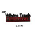 2 PCS Car Metal Modification Standard White Trash Edition Car Label Stickers WHITE TRASH. 