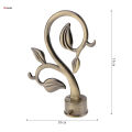 28mm Curtain Rod Head Ends Finials, Window Curtain Accessories, Leaves Shape. 