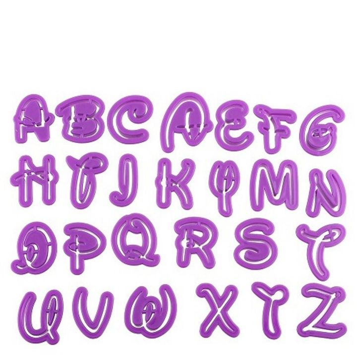 Disney Style Alphabet Fondant Cookie Cutters 26Pcs Set