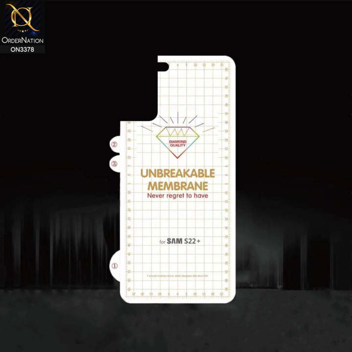 Samsung_ Galaxy S22 Plus 5G Protector - Transparent Unbreakable Membrane Shiny Film Back Protector Sheet