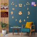 Gift City Presents Creative 3d Letters DIY Wooden Wall Clock for Home and Offices Self Adhesive. 