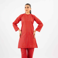 Maahru Stitched 2 PC Shirt & Trouser - Scarlet Desire. 
