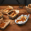 French Fries Basket Snack Bucket Stainless Steel Serving Platter Restaurant Style Serving Baskets For Snacks For Chips , Nuggets , Cutlet And Other Food Snack Chips Container. 