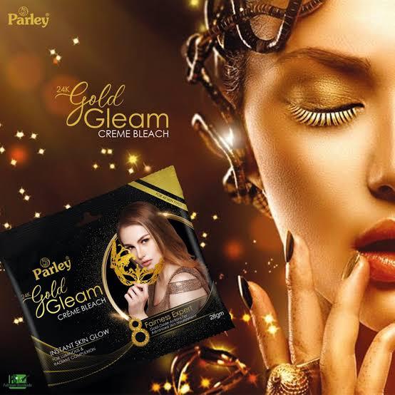 3 Sachet of 24K Gold Gleam Cream Bleach By Parley 28g,