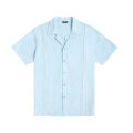 Men Summer Beach Shirt Casual Cotton Linen Solid Color Tops Short Sleeves Lapel T Shirt. 