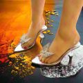 transparent butterfly heels for ladies. 