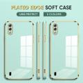 (Free Lanyard) Luxury 6D Plating Case for Samsung Galaxy A01 Back Cover Soft Silicone Square Frame Shiny Bling Phone Cases. 