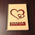 Customized Wooden Pen Diary Set With Box Best Gift Heart Shape Cutting Diary. 