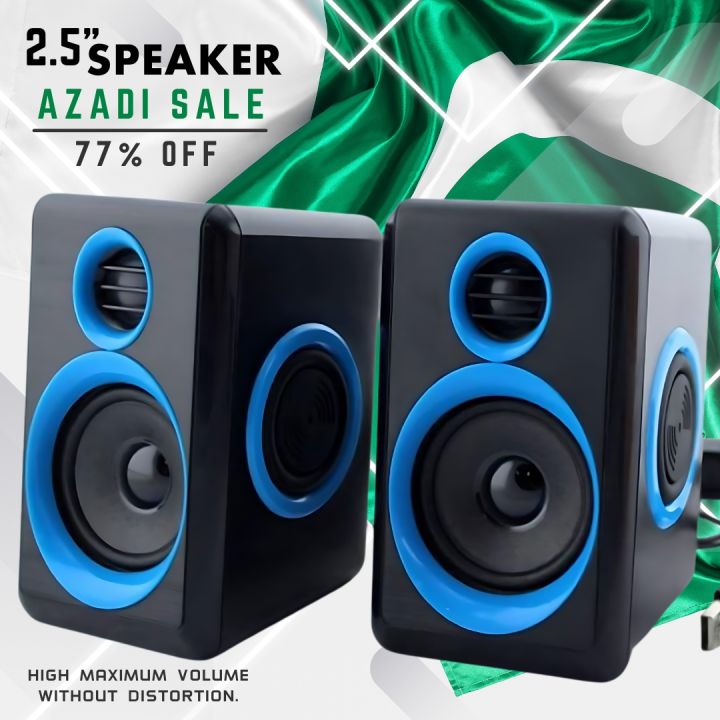 Ft-165 Computer Speakers With Heavy Bass Volume , 3.5mm Audio, USB Wired Powered Built-in Four Loudspeaker Diaphragm Multimedia Speaker for Gaming PC,Laptops And Computers