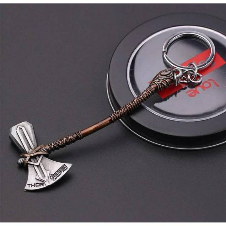 Avengers 4 Endgame Stormbreaker Keychain Cosplay Prop Accessories Metal Key Chain Keyring Thor
