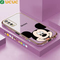 UCUC for Vivo Y20 / Y20S / Y20i / Y12s / Y12A / Y20 2021 / V2026 / Y20S G Luxury 6D Plating Soft Casing Silicone Square Frame Phone Case Shiny Bling Back Cover + Free Lanyard Cartoon Big Head Mouse New design Side Drawing Case. 