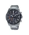 Casio Edifice Mens Steel Black Ion Plated Bezel Solar Power Date Grey Chronograph Carbon Fiber Dial Silver Stainless Steel Brecelet Watch-EQS-930DB-1AVUDF. 