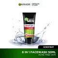 Garnier Men Acno Fight Anti-Pimple Face Wash 50ml - Suits All Skin Types, Including Sensitive And Acne-Related Skin Issues. 