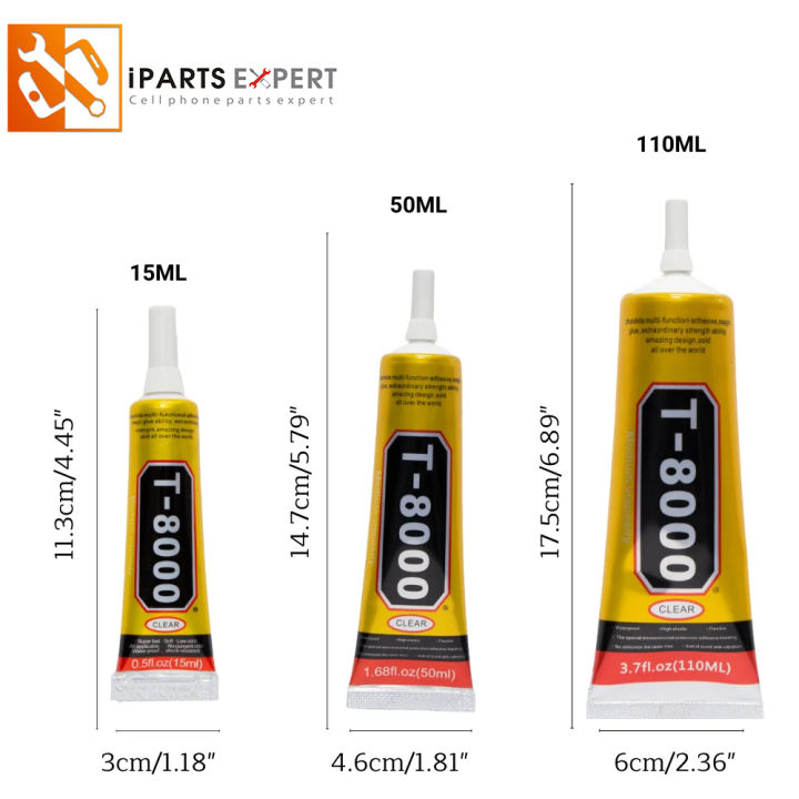 【ETOP】IPARTSEXPERT Black Glue 15 50 110ml Adhesive LCD Display Frame Glue T-8000 T8000 Glue for  Screen Bonding Glass Frame Jewelry DIY Repair Glue