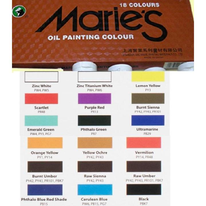 Oil Painting Colours - 18 Colours Set