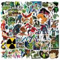 50pcs Cartoon Ben 10 Little Fresh Stickers DIY Luggage Laptop Bicycle Skateboard Waterproof PVC Graffiti Children's Toy Stickers. 
