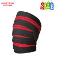 2Pcs Knee Wrap for Gym Support Strap - 2 Stripes Black and Red - Knee pad Leggings High Stretch Elastic - Breathable Knee Pain Relief Strap - Gym Squat Lifting Wraps Knee/Elbow/Ankle Supports - Size 2 meter. 