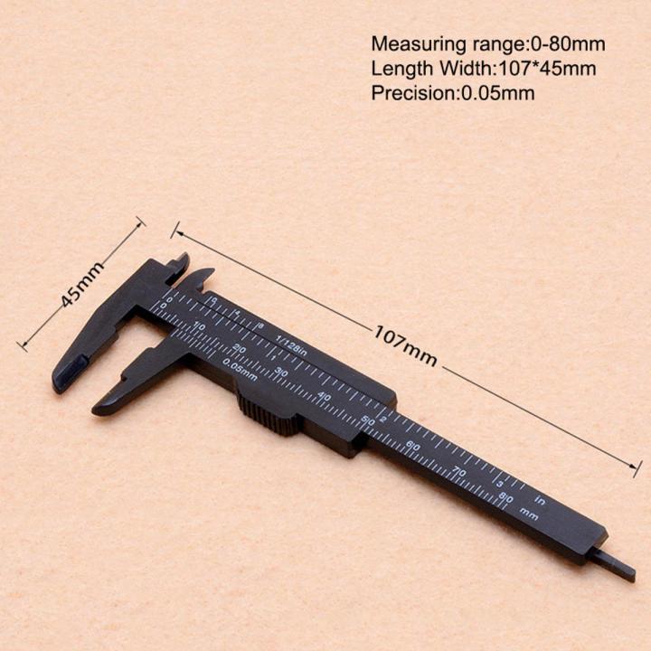 Double Rule Scale Plastic Vernier Caliper Measuring Student Mini Tool Ruler Lonni