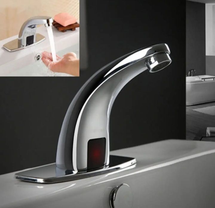 Touchless Automatic Basin Mixer Sensor Tap Hands Free Infrared Faucet Water Saving Electric Basin Faucet