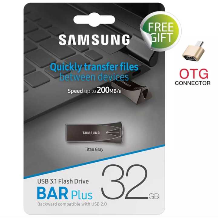 SAMSUNG%20Bar%20Plus%20USB%203.1%20Flash%20Drive%2032GB%20with%20FREE%20OTG%20-%20Grey%20-%20Image%203