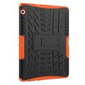 For Huawei MediaPad T3 10 Tire Texture Shockproof TPU+PC Protective Case with Holder. 
