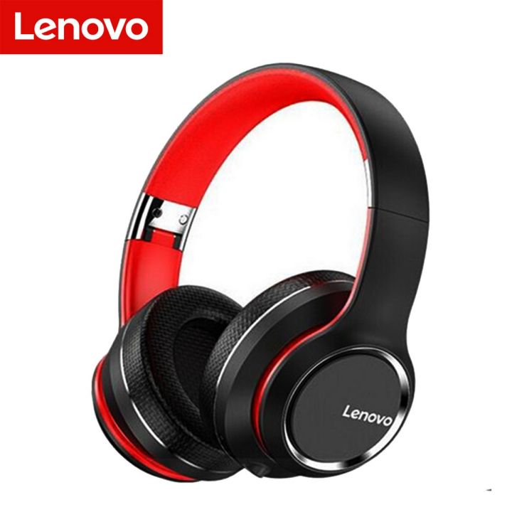 Lenovo HD200 Bluetooth Earphone Over-Ear Foldable Wireless Headphones Noise Cancellation HiFi Stereo - Black