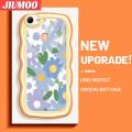 JIUMOO For OPPO F5 F5 Plus F5 Youth F7 Case Cartoon Fashionable Oil Painting Flowers Colorful Lovely Cream Wave Border Clear Shockproof Phone Cases Creative Transparent Simple Silicone Protective Cover. 