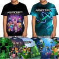 3-13 Boys T-Shirt Sandbox Game Minecraft Print Party Game Kids Shirts Virtual World Children's Tshirt. 