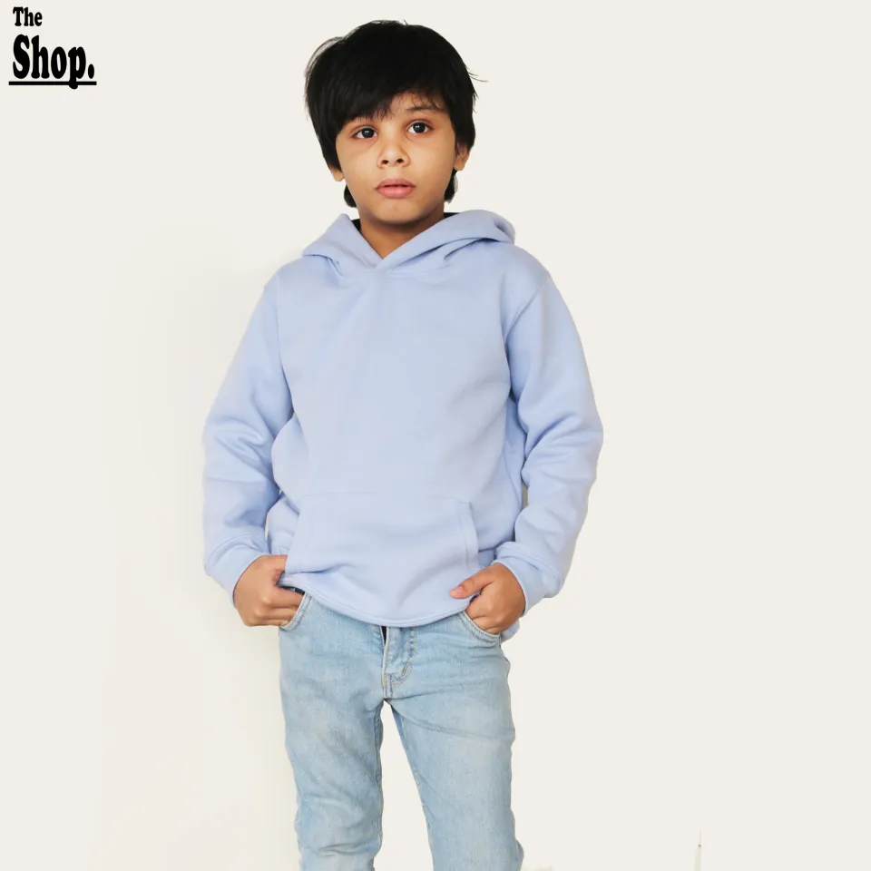 The Shop Winter Fashion Sky Blue Hoodies For Boys Hoodies For Girls Kids Kangaroo Pocket Pullover Hood 2 Years To 11 Years SK POKH Daraz.pk