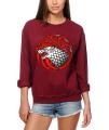 Maroon Dragon Pullover Printed High Quality Fleece Winter High Quality Sweatshirt. 