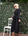 Turkish Black Coat Islamic Abaya Dubai Style. 