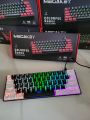 Gaming Keyboard Megakey Wired Gaming Keyboard- 61 Keys Compact Mechanical Keyboard, with RGB lights Double Shot Keycaps with LED Backlit, blue Switch-Black colour. 
