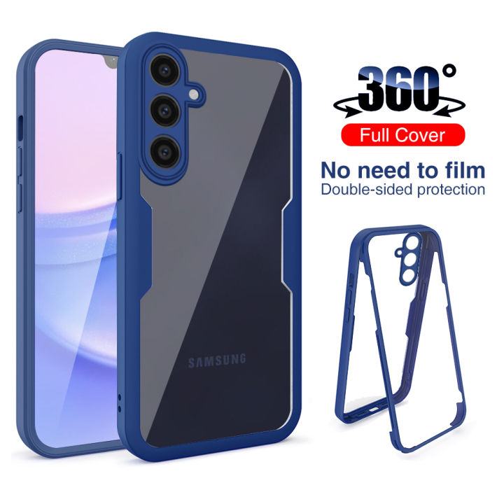 For Samsung Galaxy A15 5G 4G Double-Sided Case 360 Protective Case for Samsung A15 Galaxy a15 Solid Color Phone Back Cover