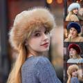 Warm Thick Cap Women Hat Beanie Mongolian Men Winter Faux Fur Suede Fluffy Snow Cap. 