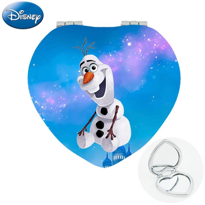 Disney Olaf And Sven Photos Pocket Mirror Frozen Funny Animals Heart Shaped Mini Hand Mirrors For Little Girls Strange DIY339