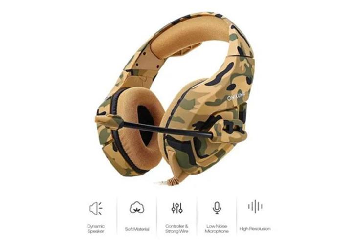 ONIKUMA K18 PRO Camouflage Stereo Headset with Noise Cancelling – Wired Over Ear Headphones for Xbox One, PC, and Nintendo Gaming - High Quality