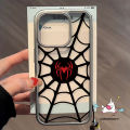 Trendy Brand Tag Cartoon Tulip Love Heart Graffiti Spider-Man Case Compatible for IPhone 11 12 15 14 13 Pro Max 7Plus XR X Xs Max 15 8 7 Plus SE 2020 Luxury Plating Lens Frame Case. 