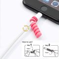 4 Pcs Pack Of Spiral Silicone Cable Protectors Charging Cable Protector Prevent Cable Break For Android, Headphones, Earphones, Pods, Mouse Flexible Cable Wire Organizer Sleeve Repair Pet Bite Cable Wire Identification Cover Type C Cord Adapter Wrap. 