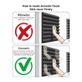 12PCS Self-Adhesive Acoustic Panels, Foam Panels(Black). 