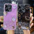 For Realme C51 Case Sparkling Soft Transparent Silicone Space Planet Stars Moon Girl Anti Fall For Realme C51 Back Cover. 
